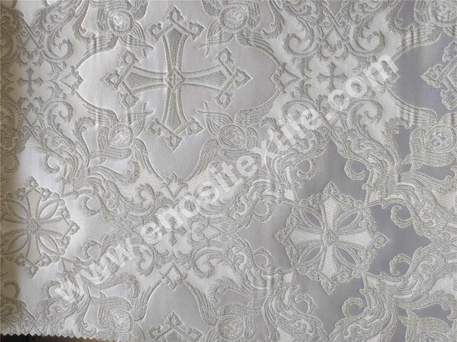 KL-5001 White-Silver Metallic Fabric